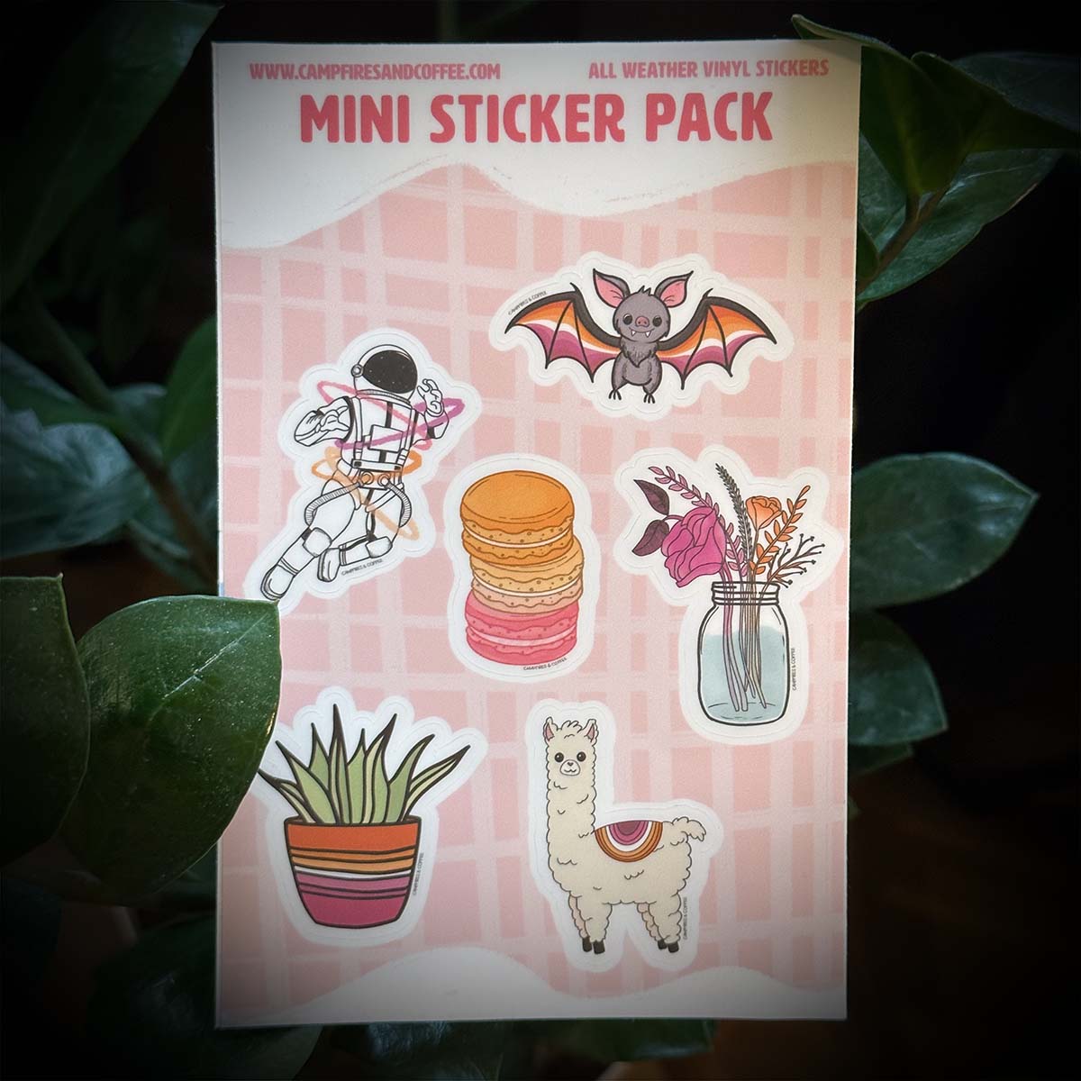 pink and orange sticker sheet
