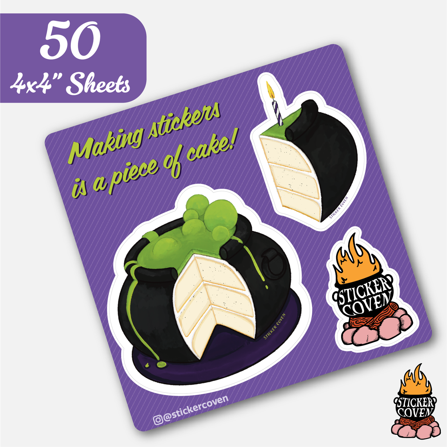 50 4"x4" Sticker Sheets for $57