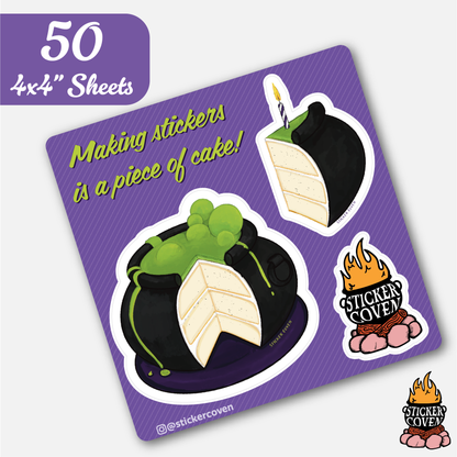 50 4"x4" Sticker Sheets for $57