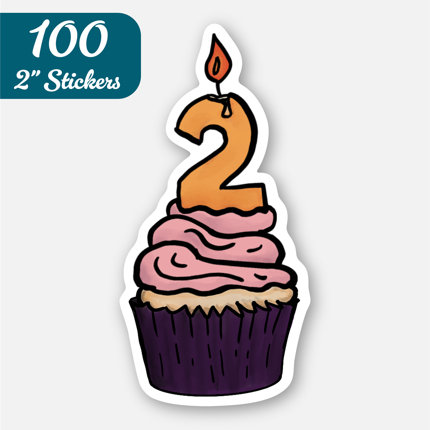 100 2" Custom Vinyl Stickers for $32