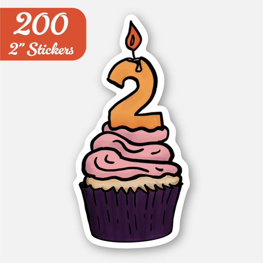 200 2" Custom Vinyl Stickers for $58